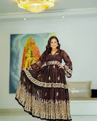Warme bruine habesha jurk